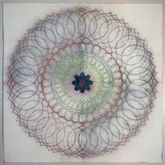 Primavera Pop 29 - Contemporary Geometric Abstract Mandala Maroon, 2022