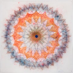 Primavera Pop 36 - Mandala astratto geometrico contemporaneo Arancione Rosa, 2023