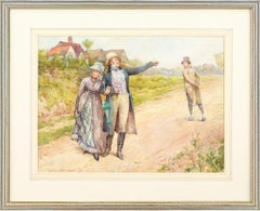 Henry Gillard Glindoni, The Friendly Chat, Watercolour