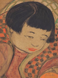 The Japanese Girl by Orovida Pissarro - Watercolour on paper, Portrait