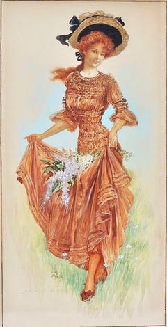 Jeune fille à collectionner les fleurs