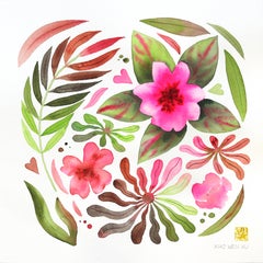 Impatiens - Vibrant Floral Painting on Paper