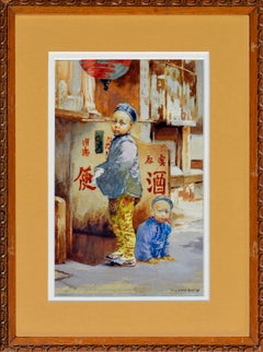 Aquarelle sur papier de la ville chinoise de San Francisco 1896