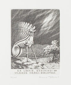 Ex Libris - Gediminui 650 - Vilniaus Viesoji Biblioteka - Radierung - 1950er Jahre