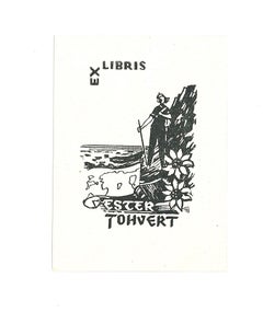 Ex Libris Ester Tohvert - Xilografía original - Principios del siglo XX