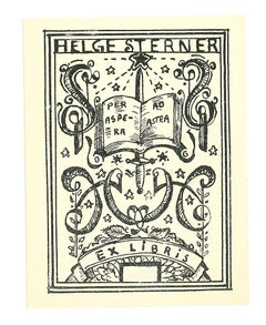 Ex Libris Helge Sterner - Original Woodcut - Early 20th Century