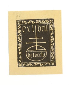 Ex Libris Betocchi - Xilografía original - Años 60