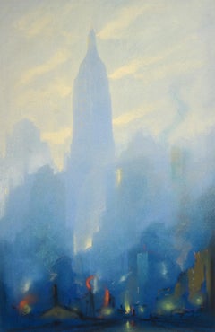 Cielo sereno, Chrysler Building, New York City, Pastello, Art Déco