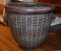 HARDING BLACK POTTERY MID CENTURY MODERN TEXAS PLANTER. MASTER GALZER DATED 1959