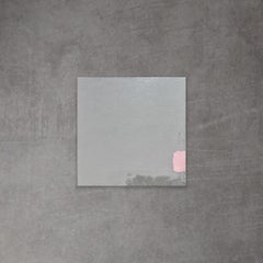 Rosa - 8 "x8", Rosa e grigio, pittura astratta minimale su tela, moderna