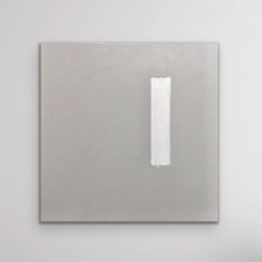 This Is Where I Draw The Line #4, 20 "x20", Astratto minimale, Grigio, Bianco