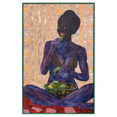 Smiling Girl Eating Salad by Collin Sekajugo, Contemporary African Art