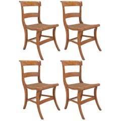 Set of 4 American Federal Tiger Maple Side Chairs