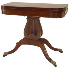 19th Century American Federal Mahogany Flip Top Console Table