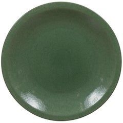 Vintage Celadon Ceramic Charger Plate with Crackled Glaze – Elegant Table Decor