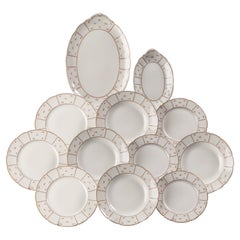 Limoges 34 Pieces Tableware in Very Fine Porcelain by GOA