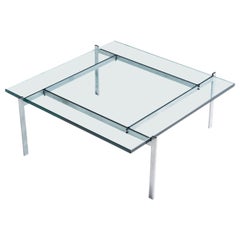 Poul Kjærholm, Coffee Table, Steel, Glass, Denmark, 1960s