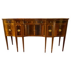 Bench Made Mahogany Federal Style Sideboard with Fabulous Inlay