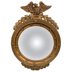 American Federal Giltwood Eagle Bullseye Convex Mirror