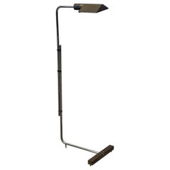 Early Cedric Hartman Brass and Chrome Floor Lamp