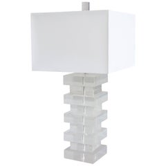 Lampe de table moderniste en lucite