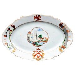 Chinese Export Armorial Porcelain Dish, Arms of Pole, circa 1745