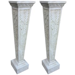 Pair of Art Nouveau Pedestals in Reconstituted Stone