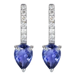 Dubini Theodora Iolite and Diamonds 18K White Gold Earrings