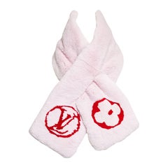 Vuitton Pink Rabbit Logo Scarf