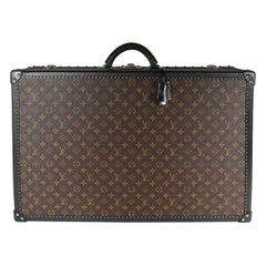 Louis Vuitton Monogram Macassar & Black Leather Alzer Trunk 70