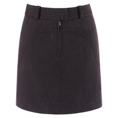 LOUIS VUITTON c.2000s Marc Jacobs Dark Purple Horseshoe Zip-Up Mini Skirt