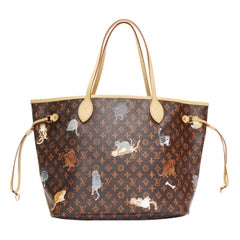 LOUIS VUITTON Catogram Grace Coddington Neverfull MM brown monogram tote bag