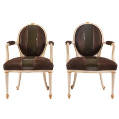 Pair of Leather Upholstered Fauteuils by William "Billy" Haines