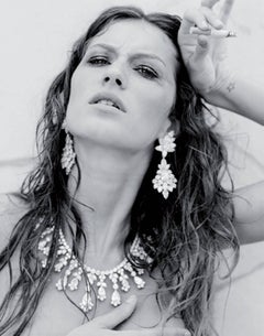 Gisele Buendchen Smoking - b&w Portrait with Jewelery, Fine Art Photography 1999