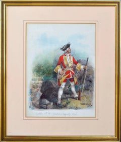 Musketeer 28th Foot (Gloucestershire Regiment) 1746, aquarelle sur papier