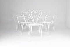 French Metal Heart Chairs by Mathieu Matégot, 1950s