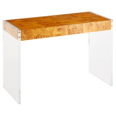 Bond Burled Wood and Lucite Desk