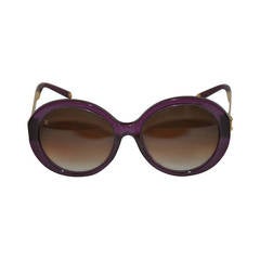 Louis Vuitton Deep Irresendent Purple Sunglasses with Gold Hardware Accent