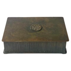 Art Deco Patinated Bronze Cigar Box from Tinos, Denmark, 1930s