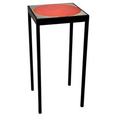 Baby Side Table with a Red Dot Ceramic Tile by Roger Capron