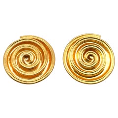 Clip-on Earrings in 21  Karat Gold by Ilias Lalaounis