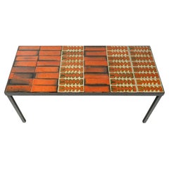 Coffee Table by Roger Capron from the 1970s, Ceramic and Metal.