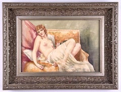 Giovane donna nuda in scena Boudoir Pittura erotica 