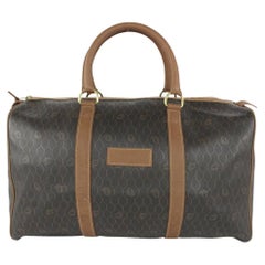 Dior Black x Brown Monogram Trotter Honeycomb Boston Duffle Bag 1025d1