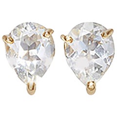 Dubini Theodora White Topaz 18K Yellow Gold Stud Earrings