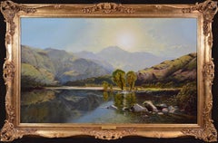 Sunrise in North Wales - V Large 19th Century Exhibition Landscape Oil Painting 