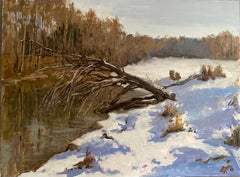 serenité d'hiver, peinture à l'huile