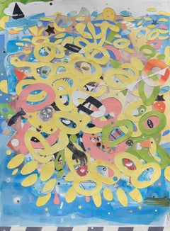 Spring Break Sunday #2 - Abstract Collage, Figurative Abstraction, Yellow, Play