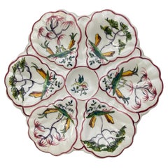 French Faience Oyster Plate Moustiers Style, circa 1940