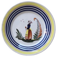 French Faience Plate Henriot Quimper, circa 1930